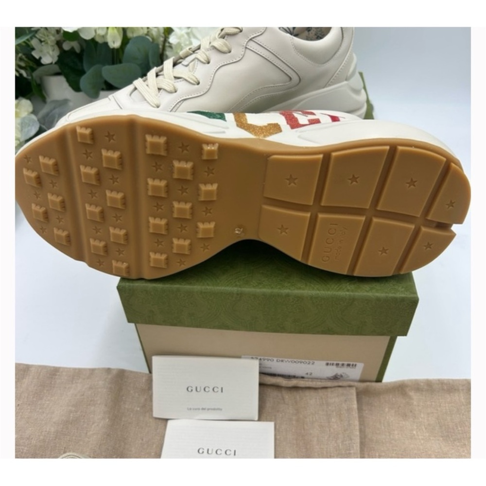 Gucci, leather Rython sneakers with colorful logo size 42 fits 11 US - Picture 6 of 8